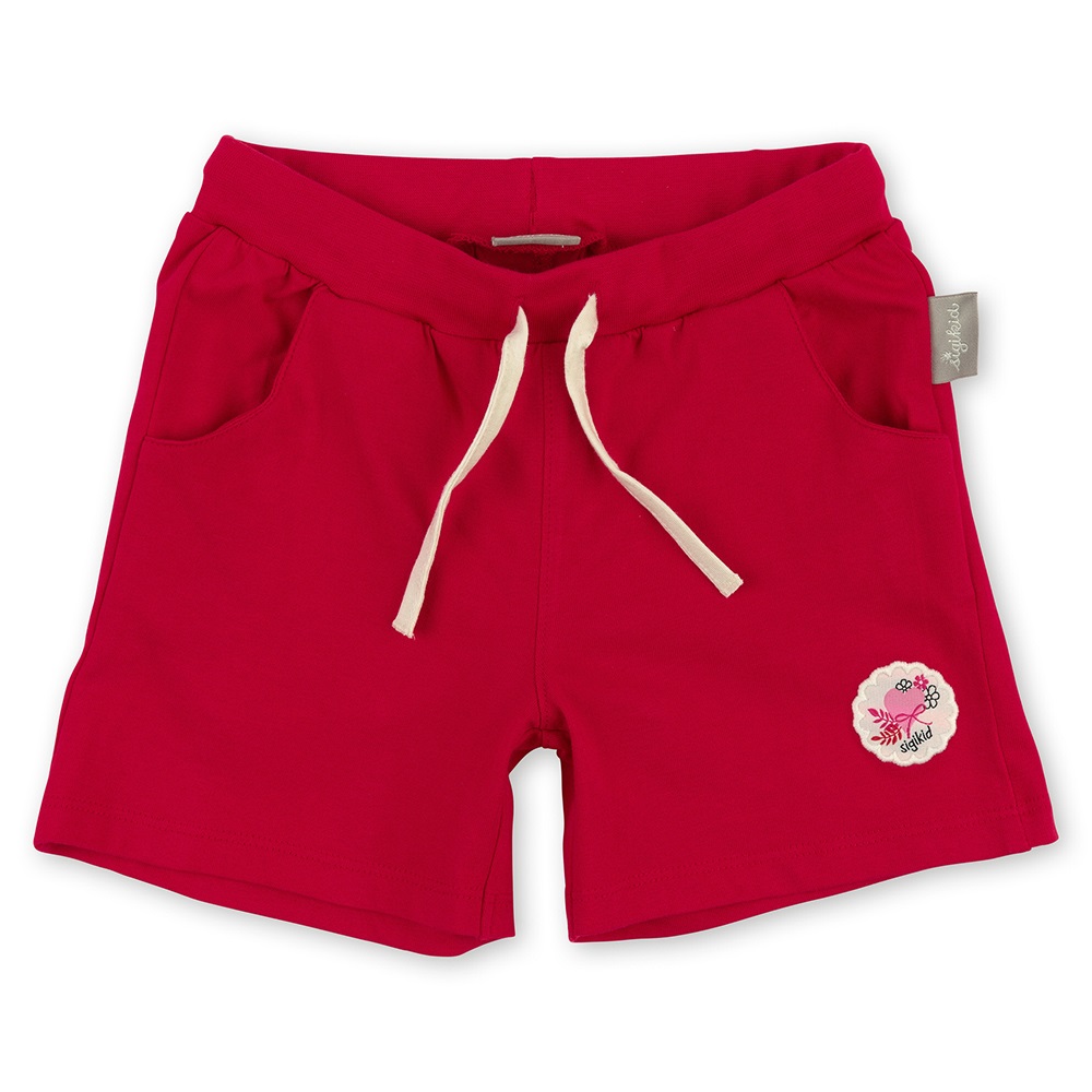 Sigikid Bright red girls shorts, organic cotton jersey