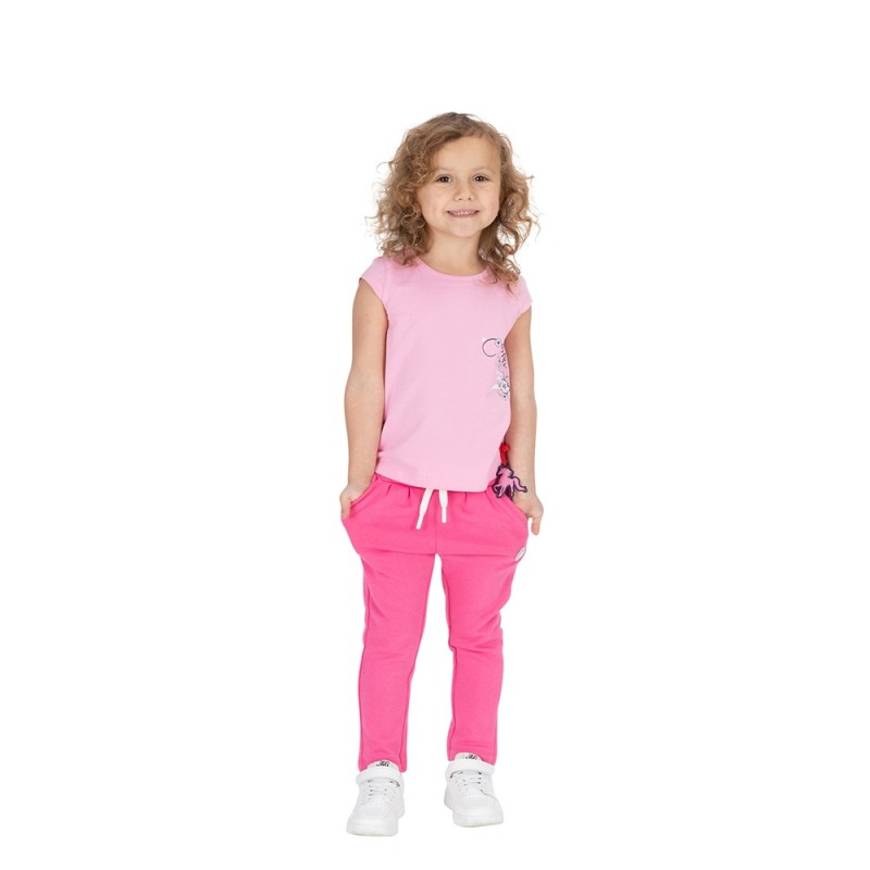 Sigikid Cap sleeve top for girls, pink - Size: 128