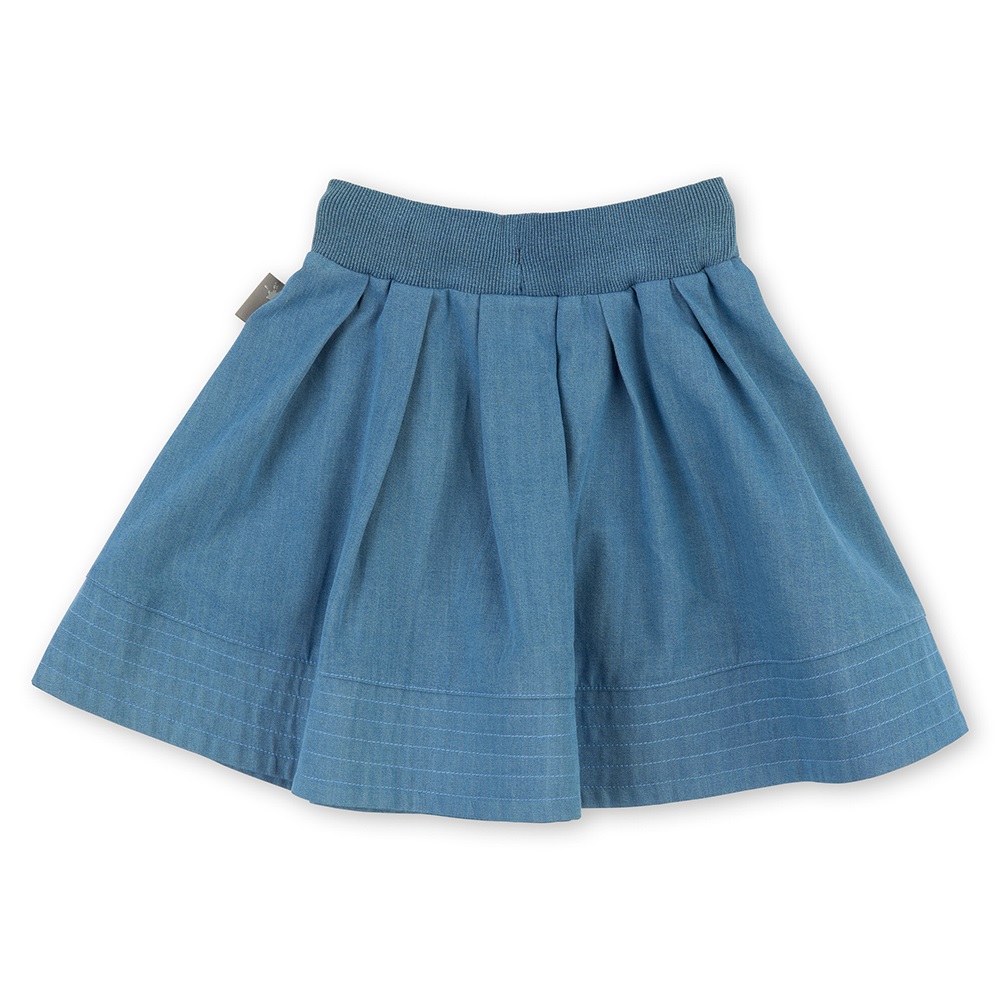 Sigikid Jeans blue pleated summer skirt for girls, embroidered