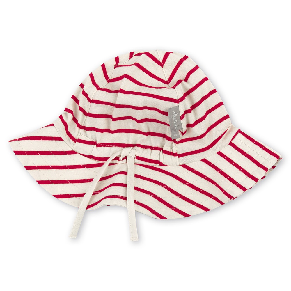 Sigikid Brimmed girls sun hat, red/white striped