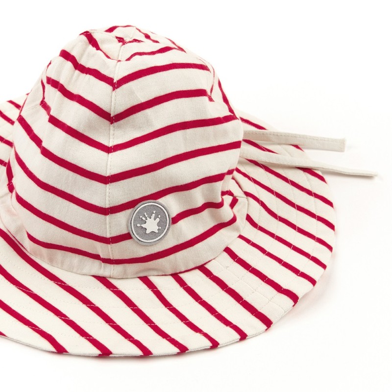 Size 050 Sigikid παιδικό καπέλο ηλίου ριγέ λευκό κόκκινο