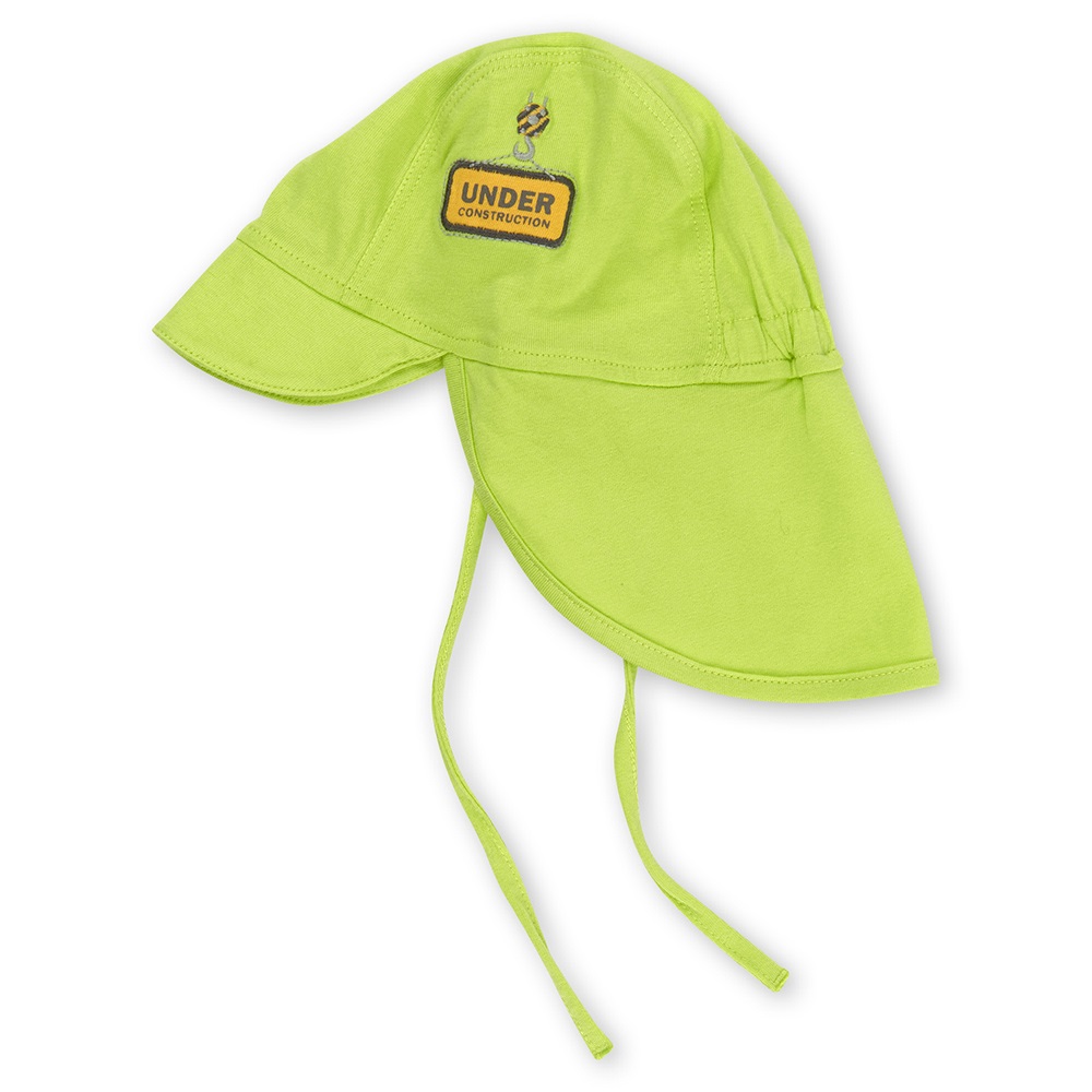 Sigikid little boys peaked sun hat with neck flap, light green- Size: 046