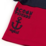 Size 080 Sigikid κοντομάνικο μπλουζάκι Ocean Friends μπλε - κόκκινο