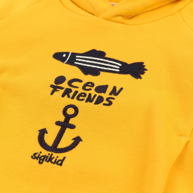 Size 122 Sigikid φούτερ με κουκούλα Ocean Friends κίτρινο