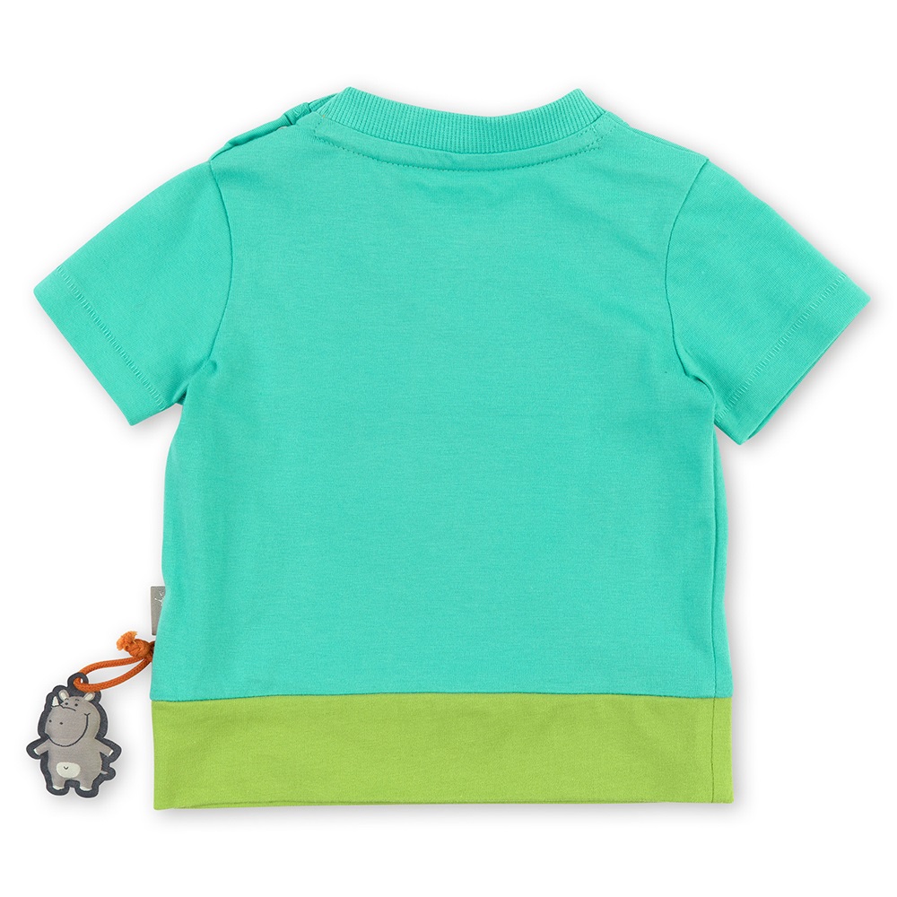 Sigikid Turquoise baby T-shirt with zebra applique