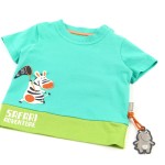 Size 068 Sigikid κοντομάνικο μπλουζάκι Safari Adventure με ζέβρα τιρκουάζ