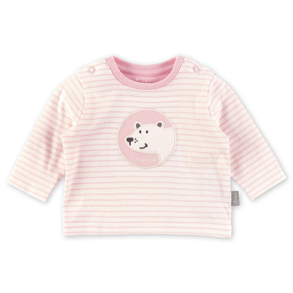 Sigikid Pastel pink striped baby girl long sleeve polar bear Size 062