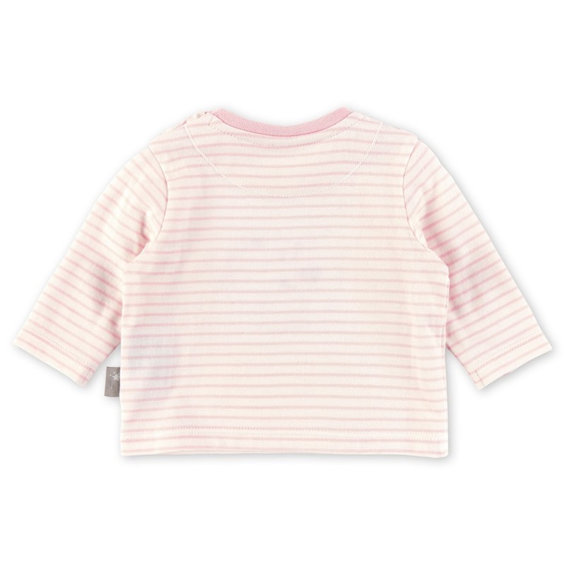 Size 062 Sigikid Μακρυμάνικο βρεφικό μπλουζάκι λευκό ροζ ριγέ