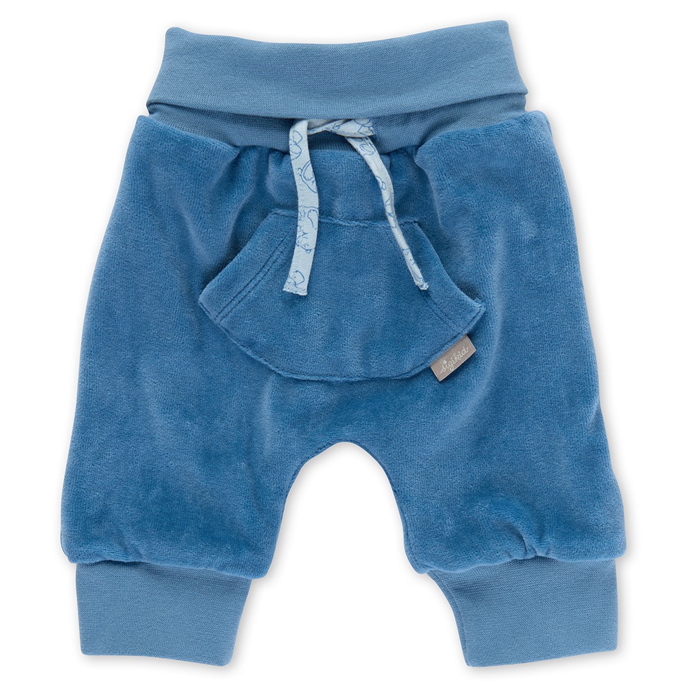 Sigikid Baby velours pants, lined, blue Size 062