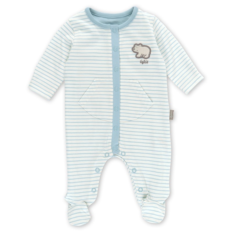 Size 062 Sigikid Μακρυμάνικο ολόσωμο φορμάκι Polar Bear λευκό γαλάζιο ριγέ