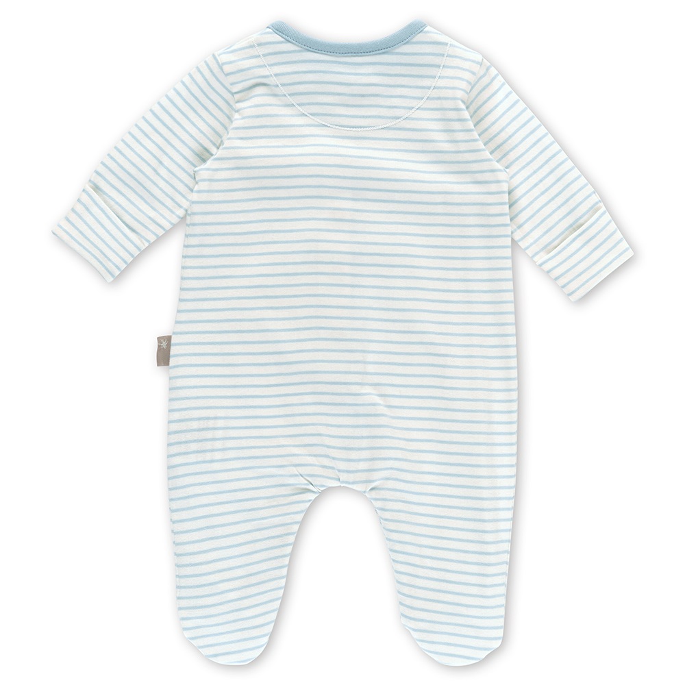 Sigikid Baby long sleeve onesie polar bear, blue/white striped Size 062
