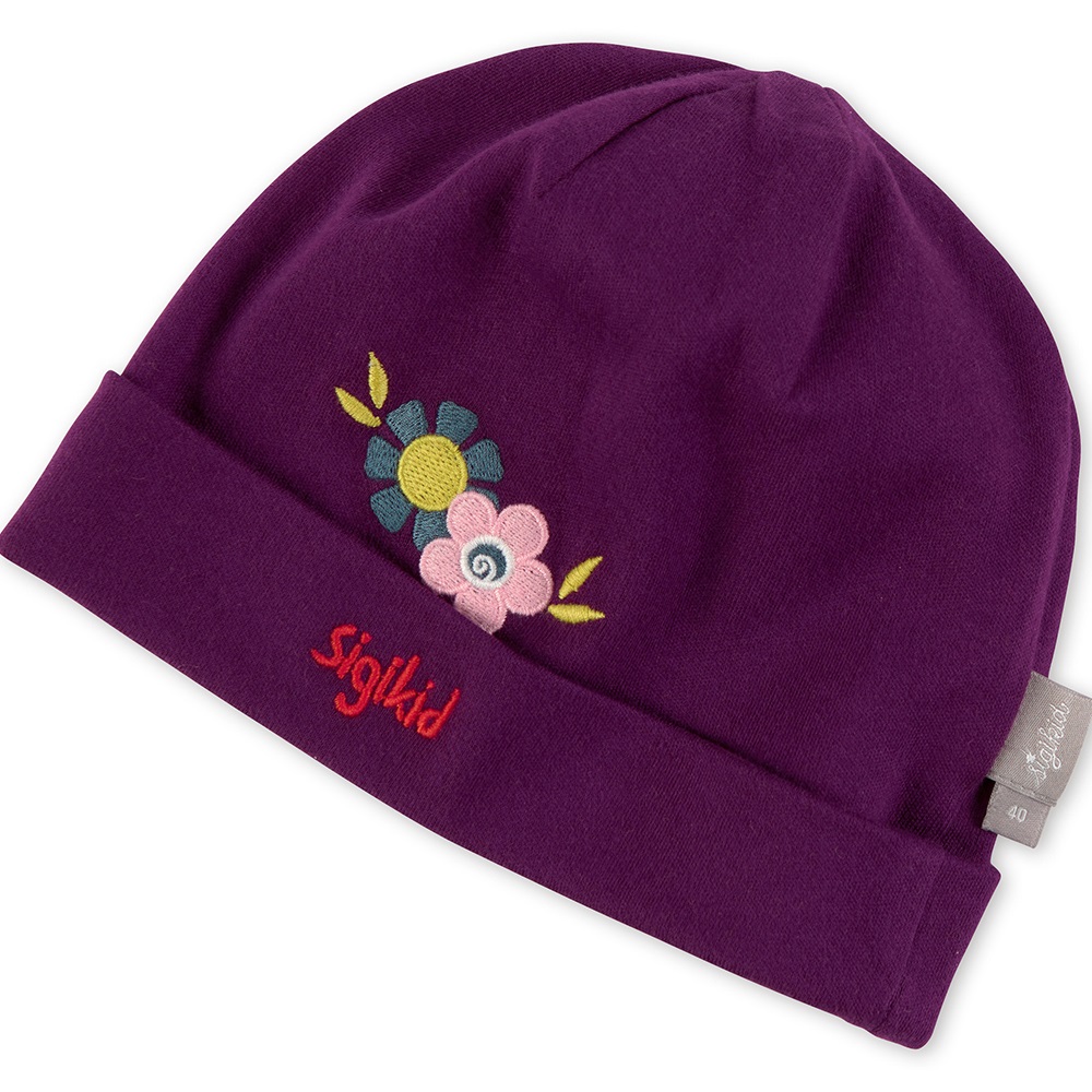 Sigikid Baby girl's beanie hat with flower embroidery