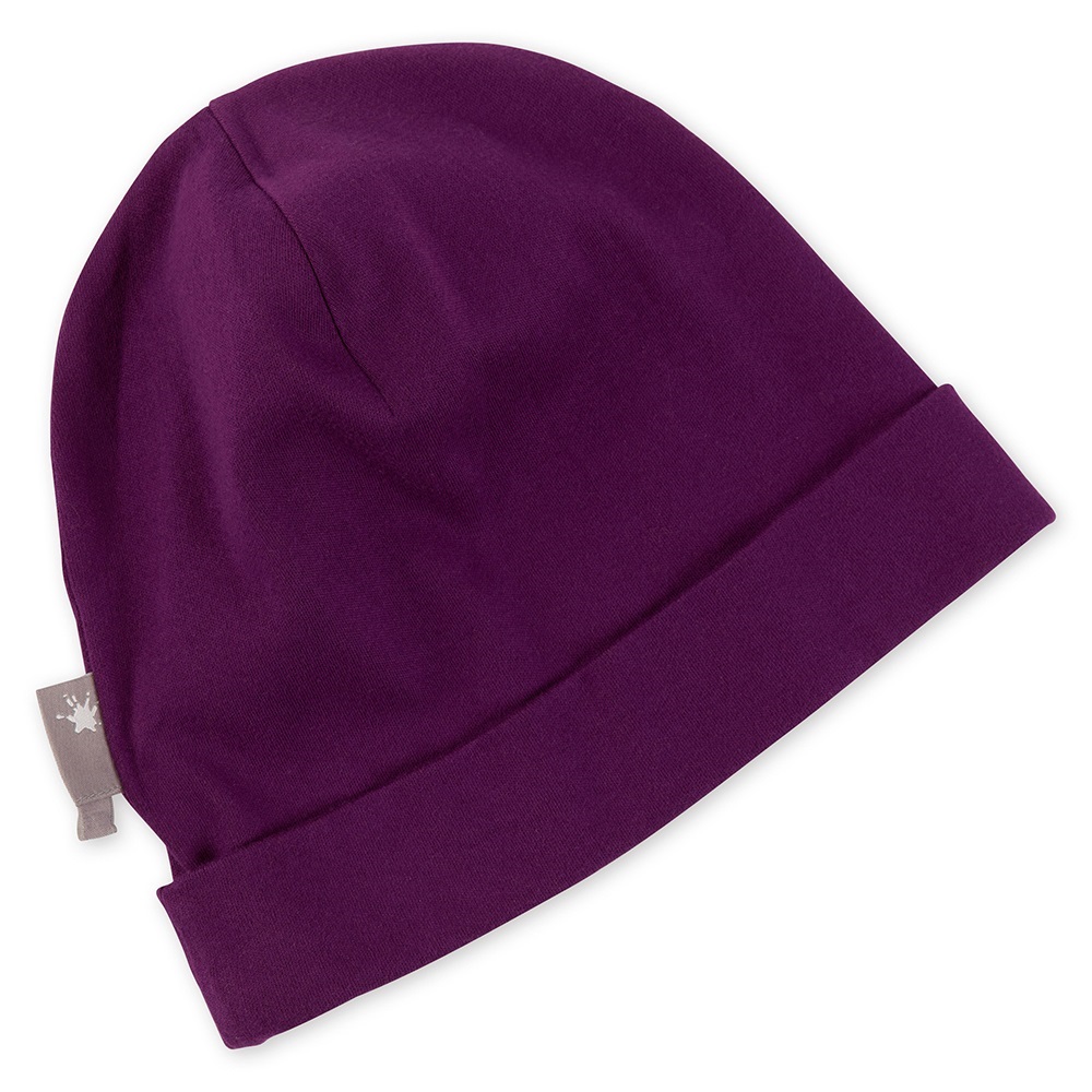 Sigikid Beanie hat for girls, blackberry violet, embroidered