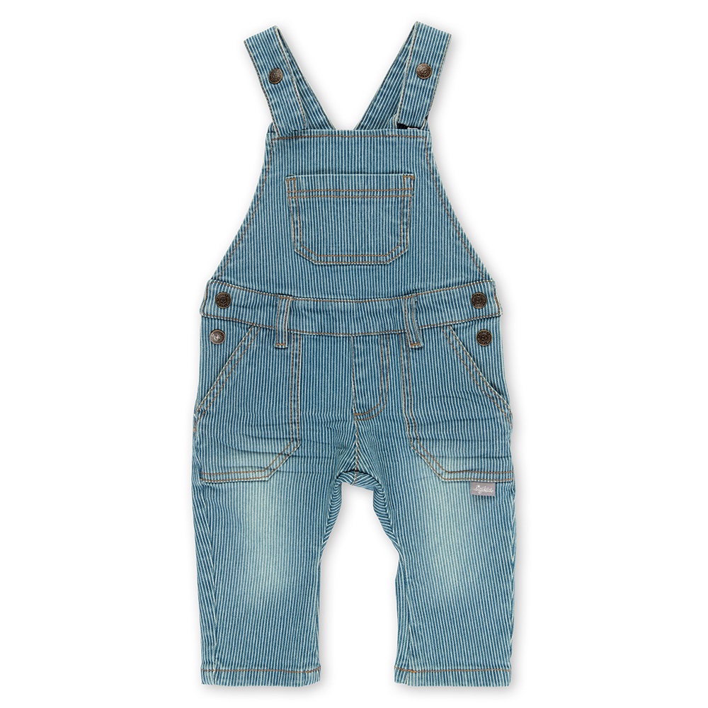Sigikid Blue/white striped baby and toddler jeans bib overall