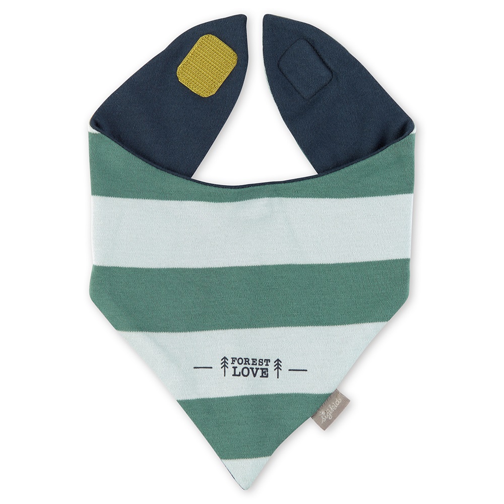 Sigikid Baby boy bandana bib, reversible, navy & green striped Size II