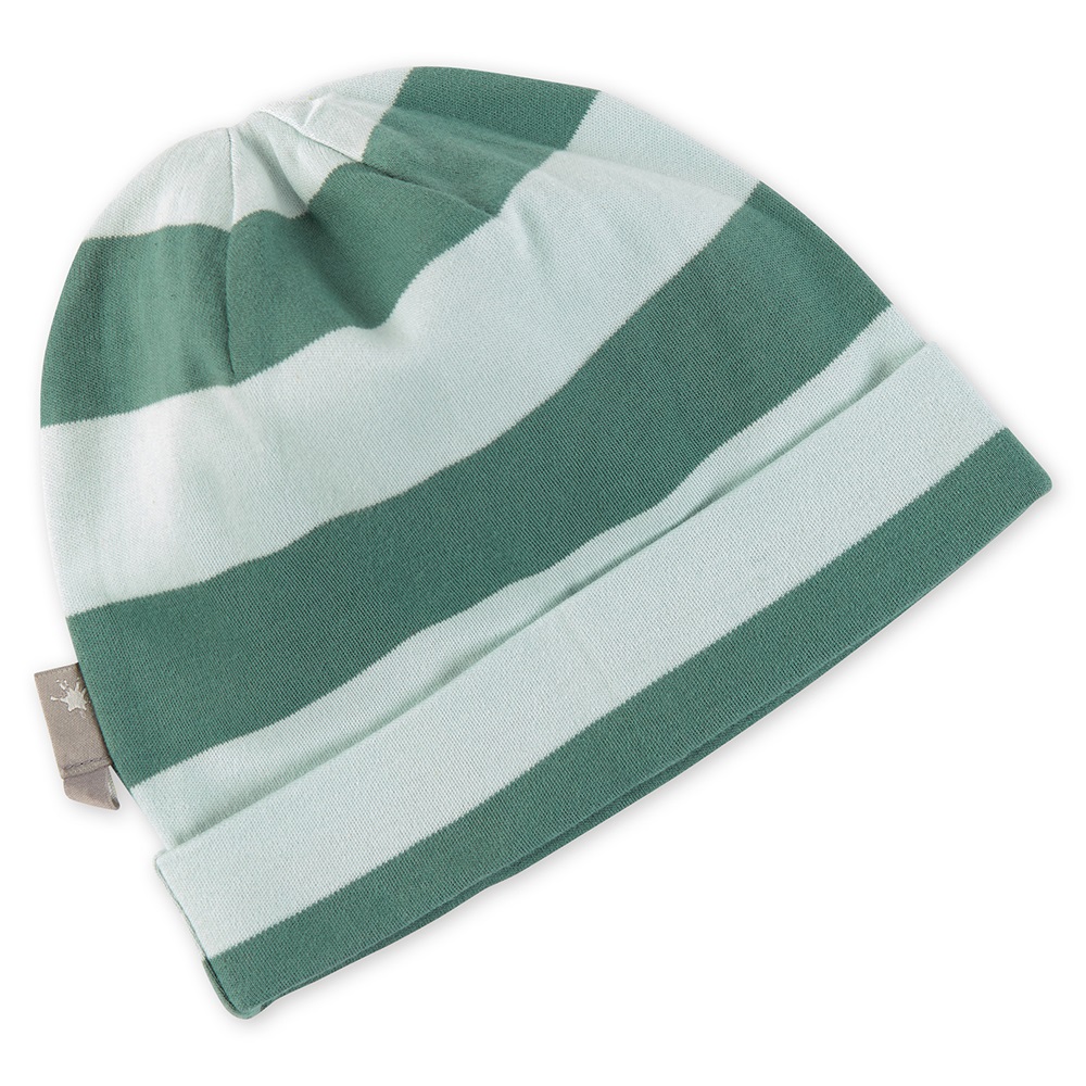 Sigikid Green/light blue striped beanie hat for little boys