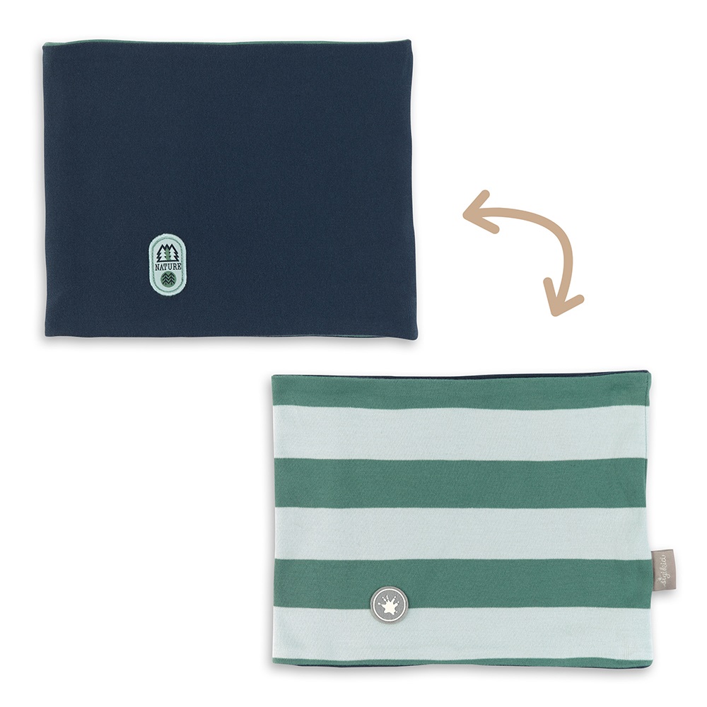 Sigikid Reversible neck gaiter for boys, blue/green Size ORI