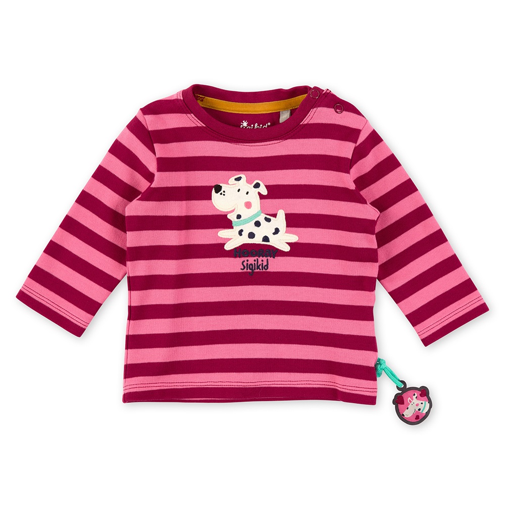 Size 068 Sigikid Μακρυμάνικο μπλουζάκι με κέντημα μπορντό ροζ
