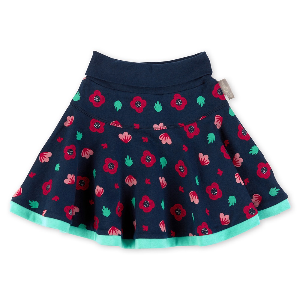 Sigikid Reversible girls skirt, turquoise/floral navy