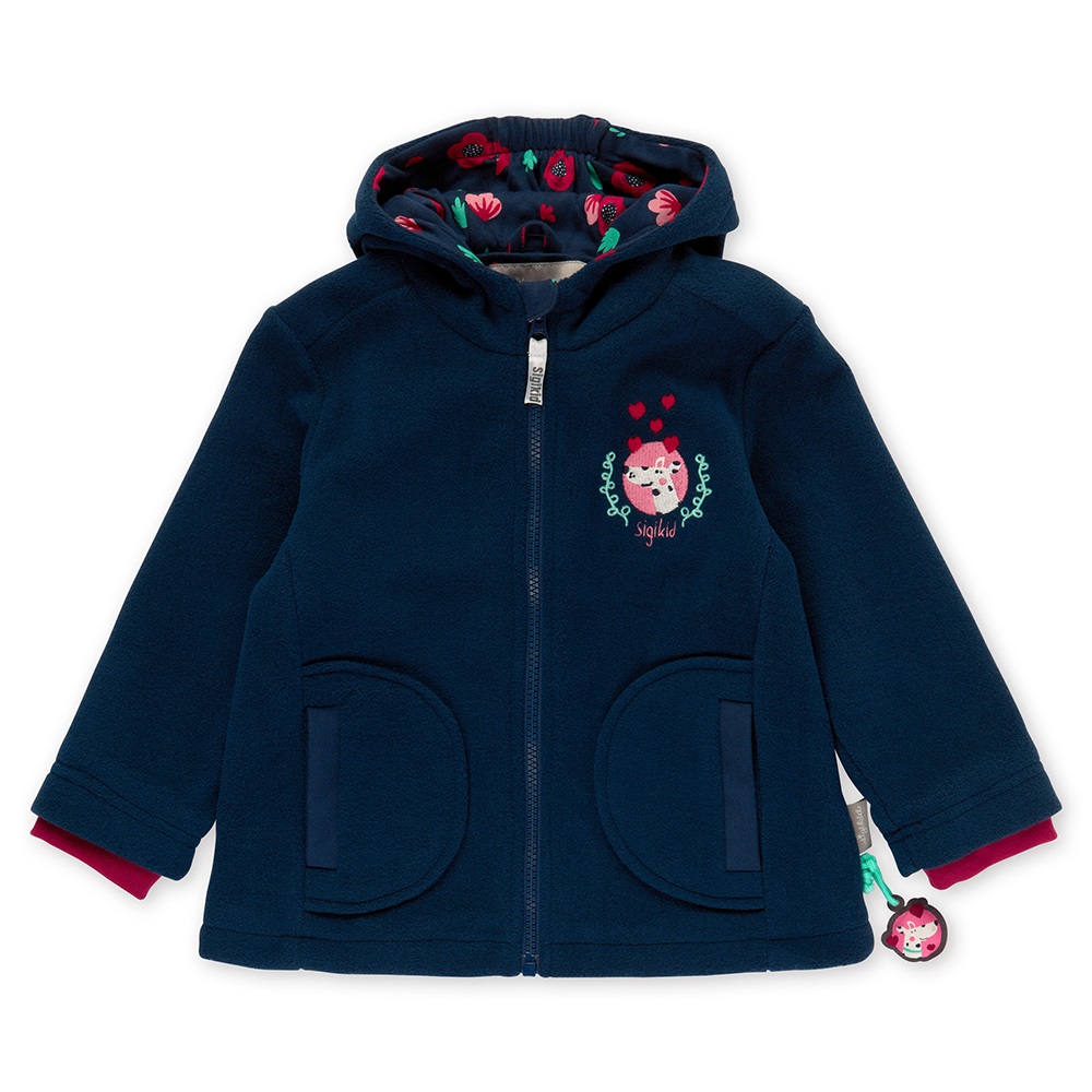 Sigikid Girl's hooded polar fleece jacket, embroidered, lined