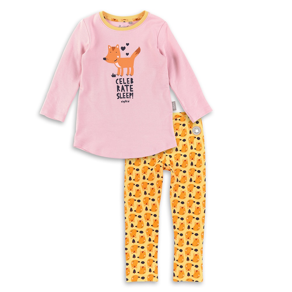Sigikid Girls pajamas Celebrate Sleep, pink/yellow