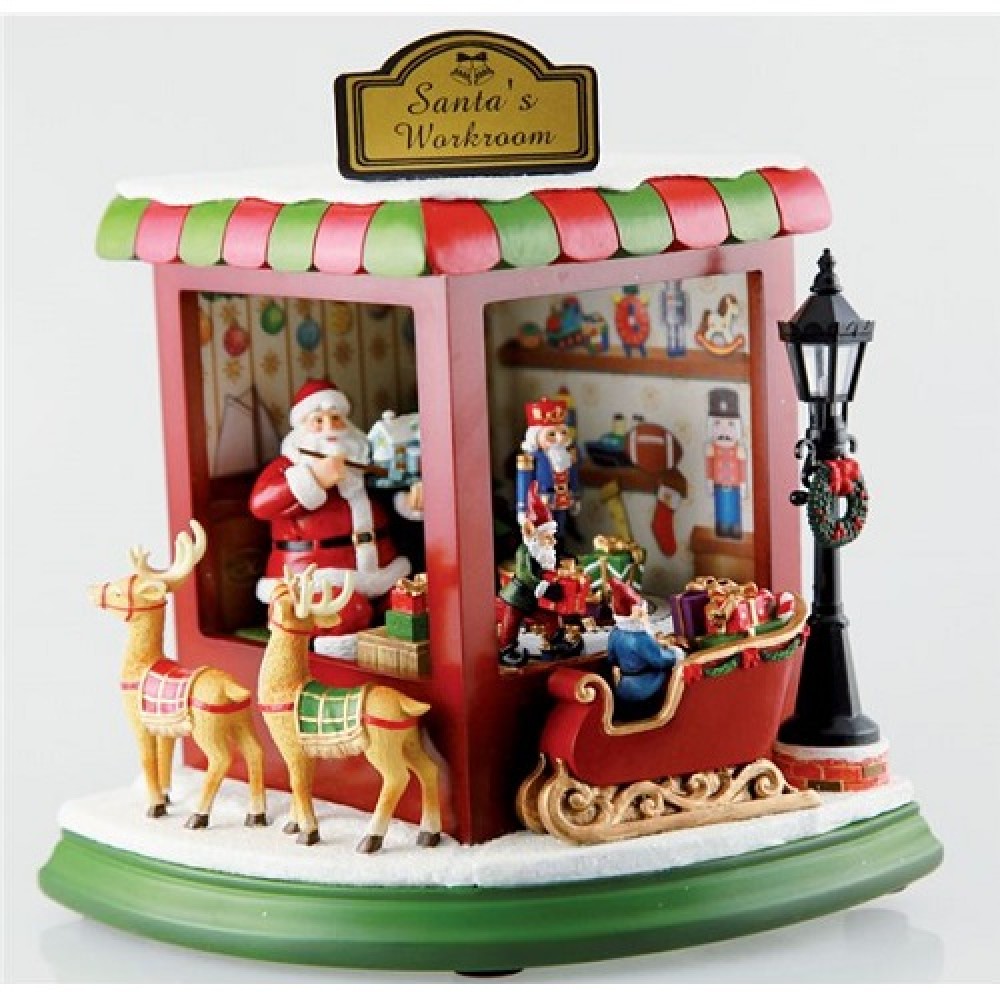 Music box Santas Toy shop 22 cm