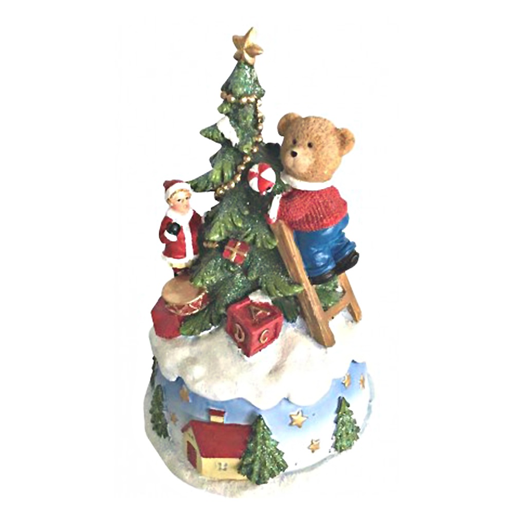 Bear decorating the tree