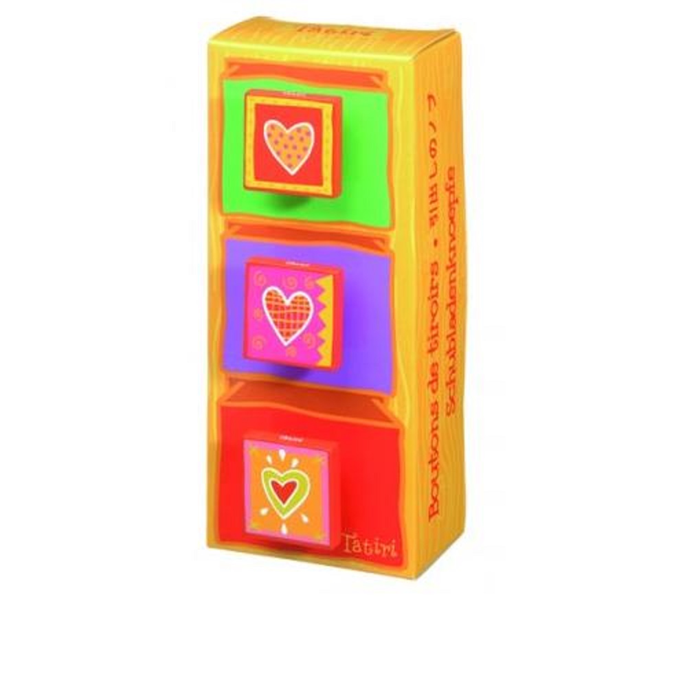 Tatiri drawer knob set3 hearts set of 3