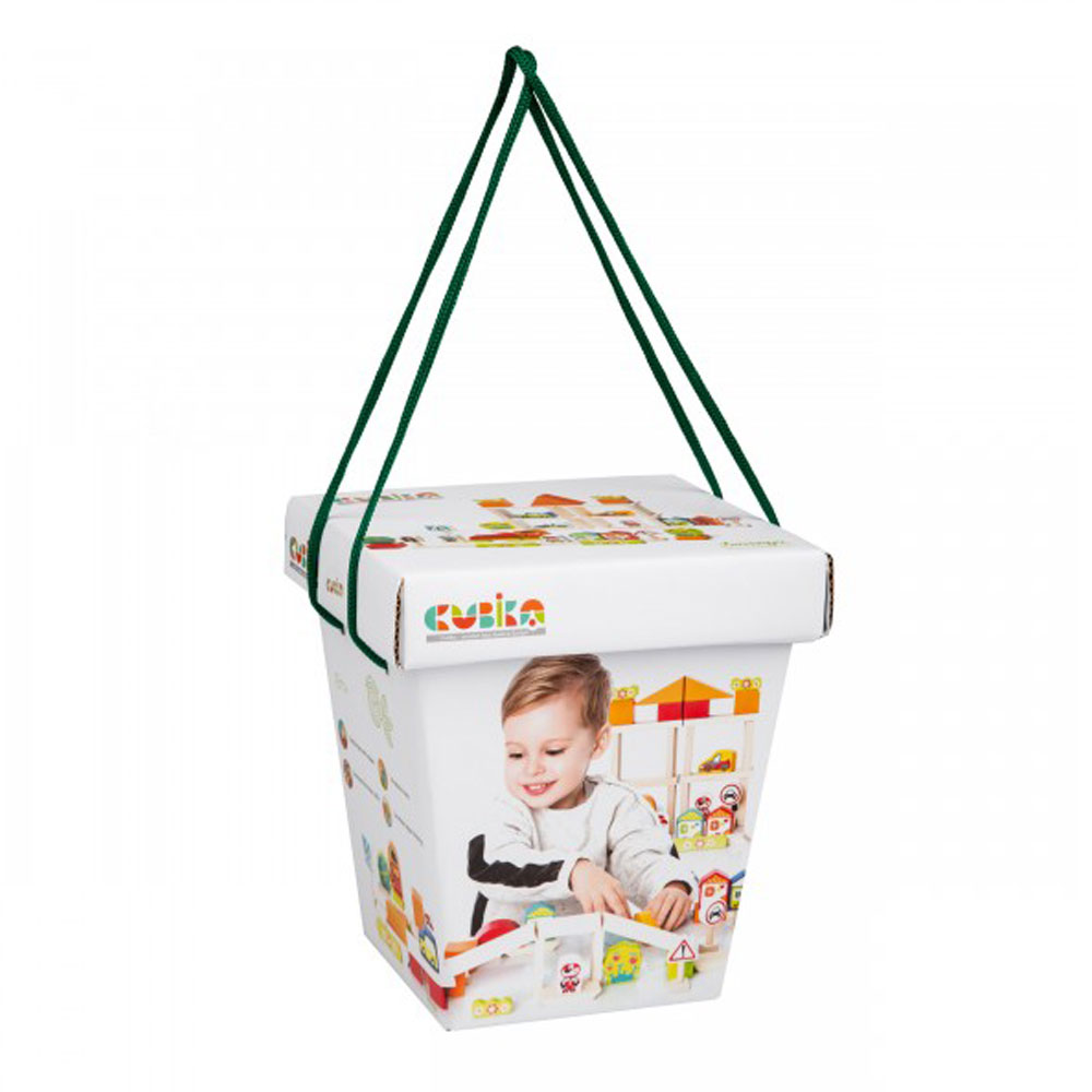 Cubika Wooden blocks construction kit 'Town for boys'