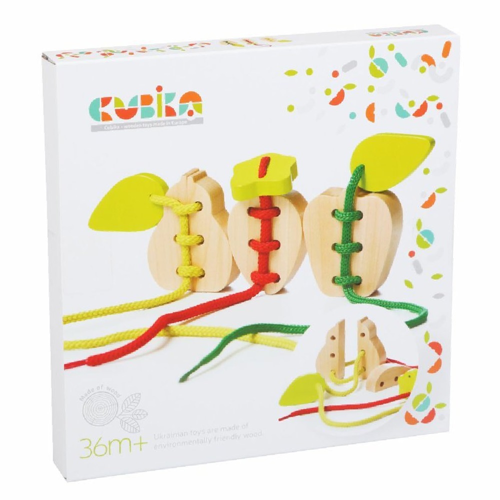Cubika Wooden lacing toy set Fruits