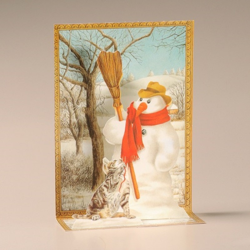 Mamelok Χριστουγεννιάτικη κάρτα ανάγλυφη Χιονάνθρωπος
