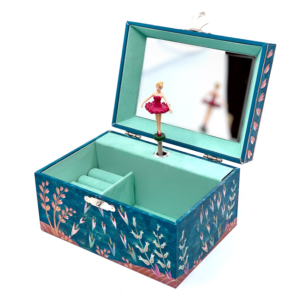 Svoora Musical Jewelry Box 'Ethereal' with Ring Holder & Wide Mirror 'Ocean Floor'