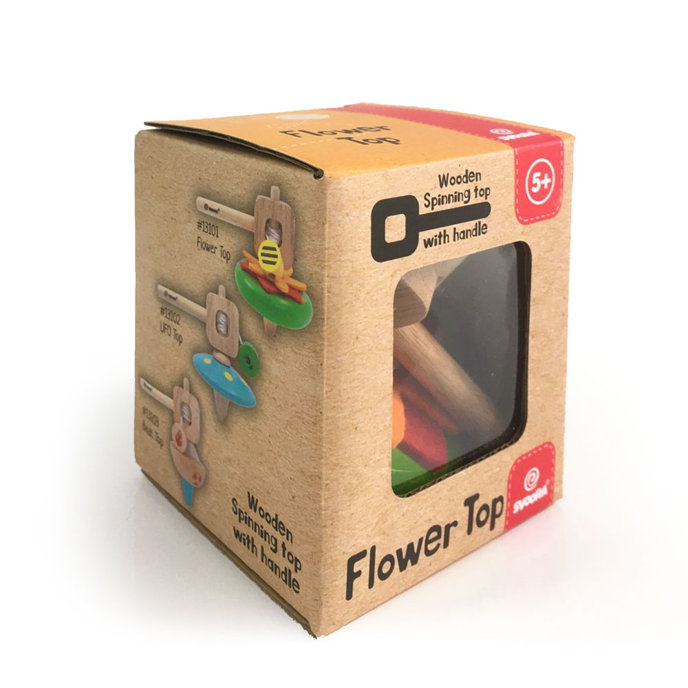 Svoora Spinning Top with Handle ‘Flower’