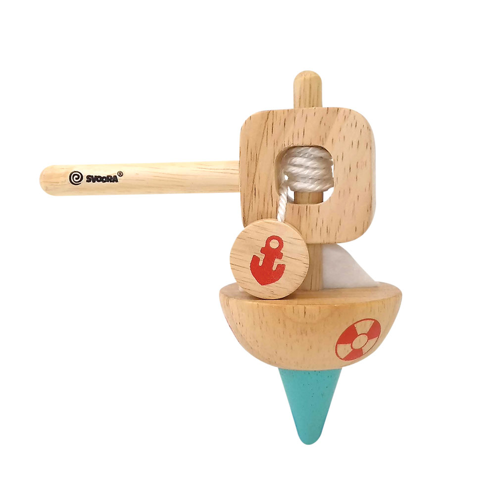 Svoora Spinning Top with Handle ‘Boat’