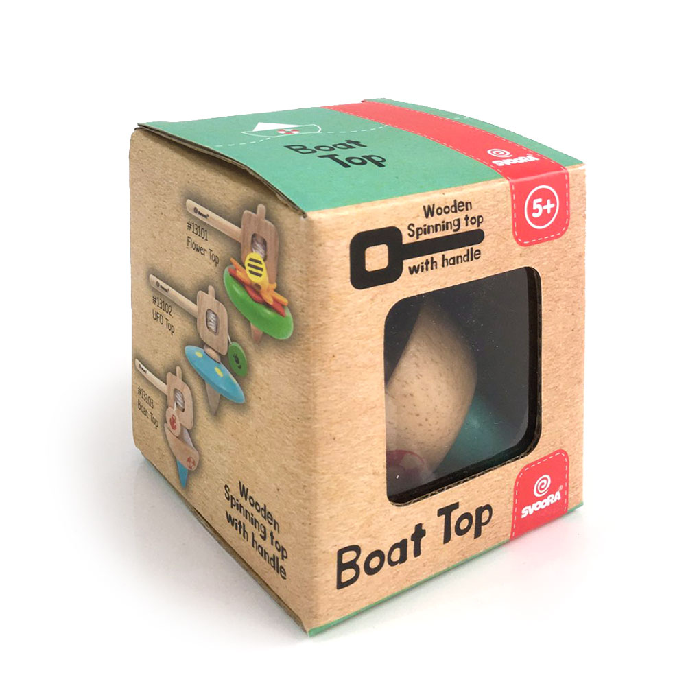 Svoora Spinning Top with Handle ‘Boat’
