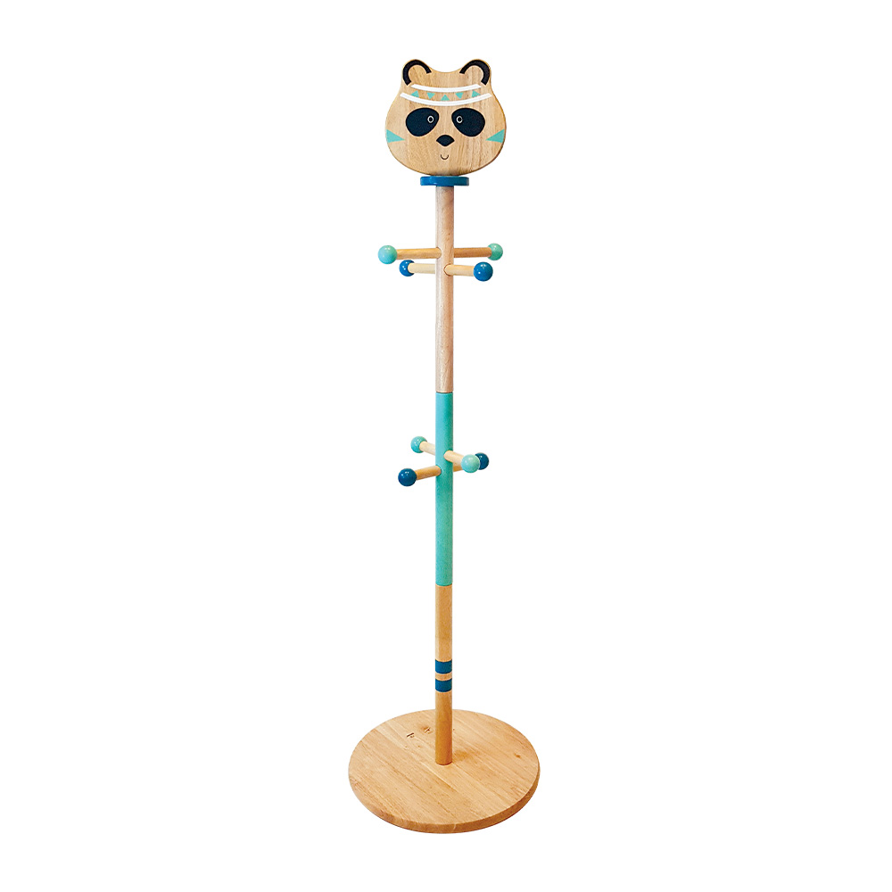 Svoora Childrens Coat Hanger Stand Indianimals Panda (solid wood)