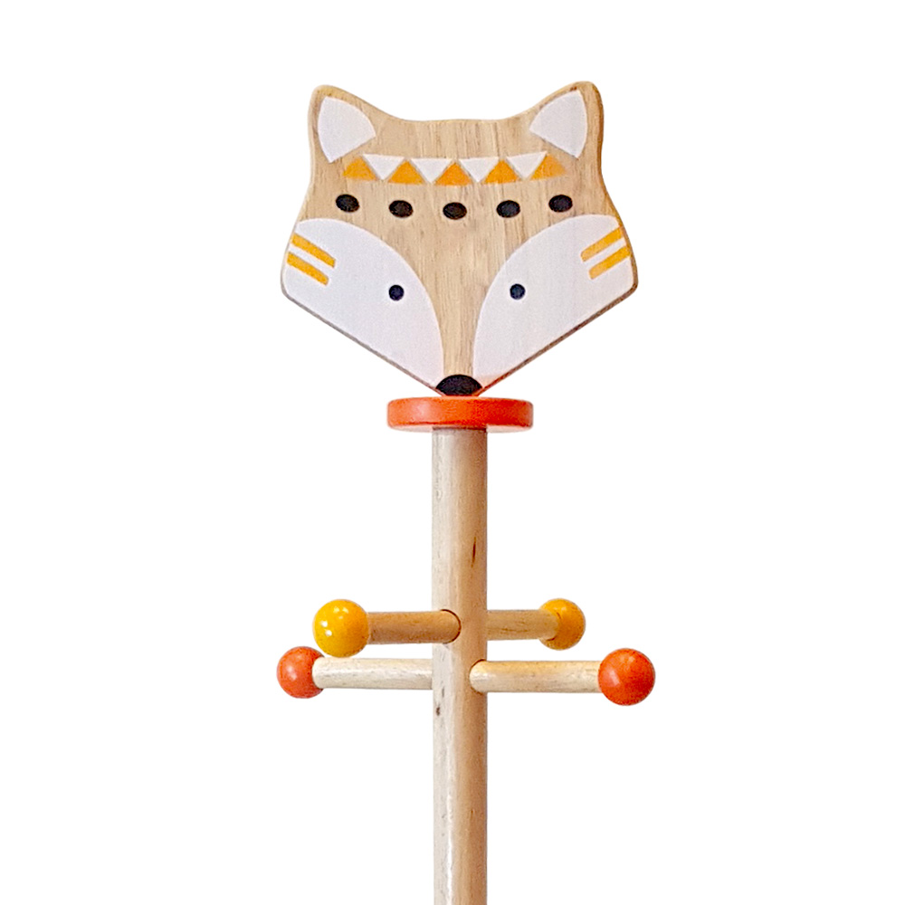 Svoora Children's Coat Hanger Stand Indianimals 'Fox' (solid wood)