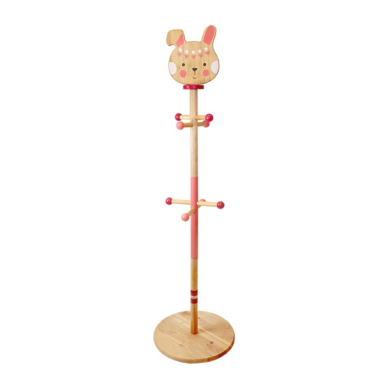 Svoora Παιδικός Ξύλινος Καλόγερος Indianimals Λαγουδάκι 21004 Ροζ (Μασίφ Rubberwood) 39x39x143 cm
