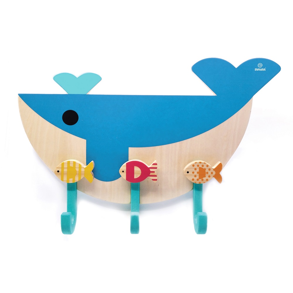 Svoora Wall Hanger with 3 Hooks Whale