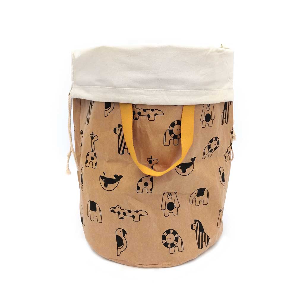 Svoora waterproof Storage Bin made from washable Kraft Paper 'Animals'