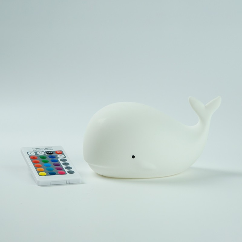 Rabbit & Friends Φωτιστικό Νυκτός με τηλεχειριστήριο Λευκή φάλαινα