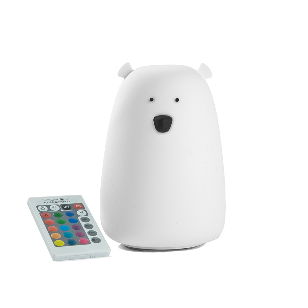 white bear lamp with a remote control