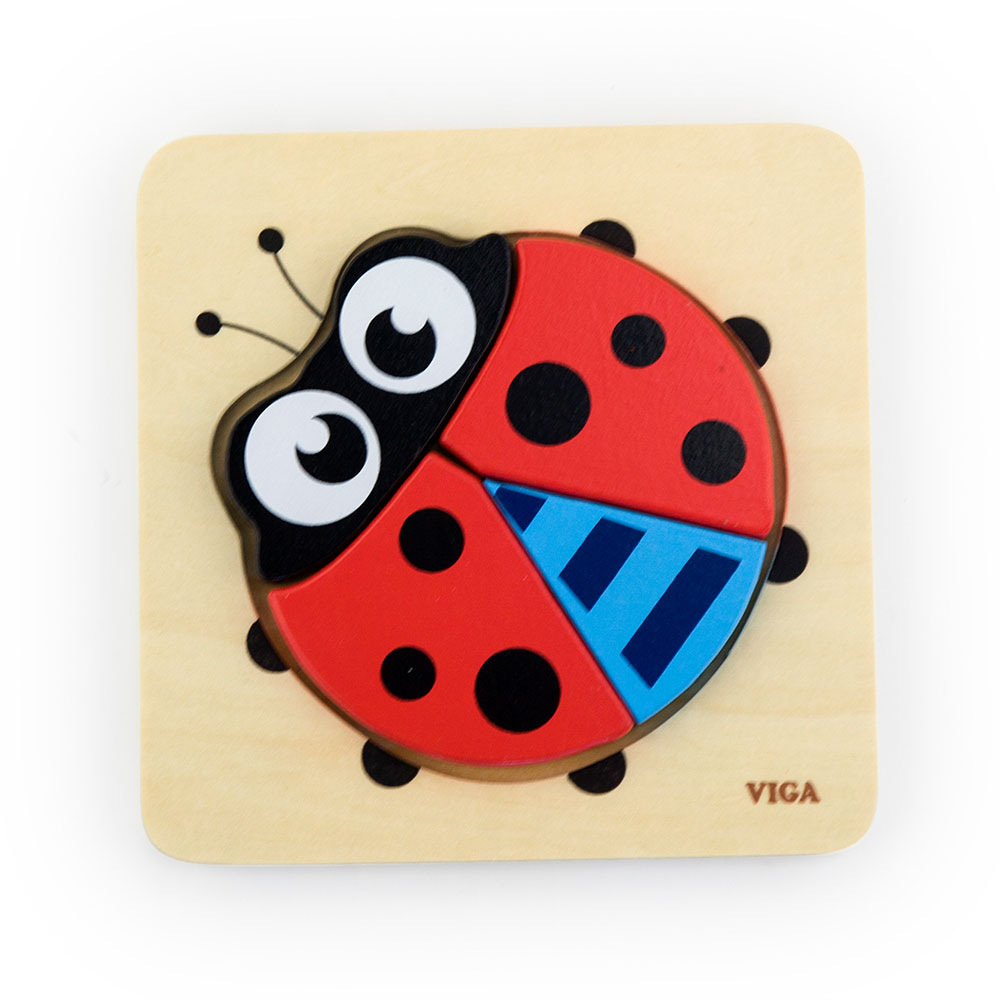 Viga Handy Block Puzzle - Ladybird