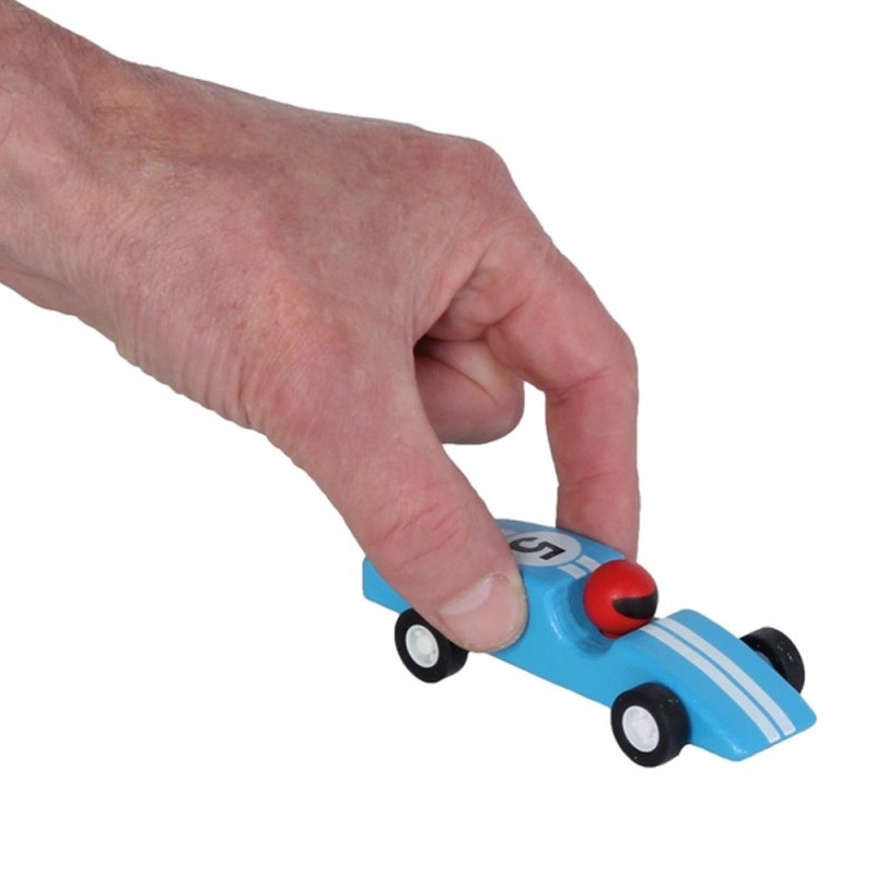 Pin Toys Ξύλινα αυτοκινητάκια pull back Φόρμουλα 1 (Διαθέσιμο σε 3 χρώματα)