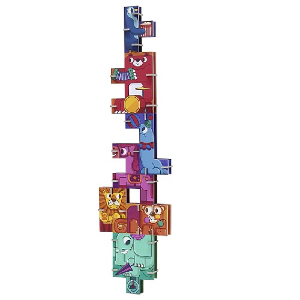8 3D puzzle figures - printed cardboard Animal Challenge - Circus
