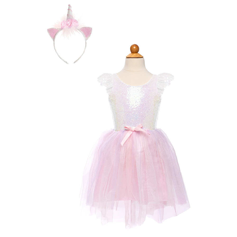 Great Pretenders Dreamy Unicorn Dress Iridescent/Pink With Headband