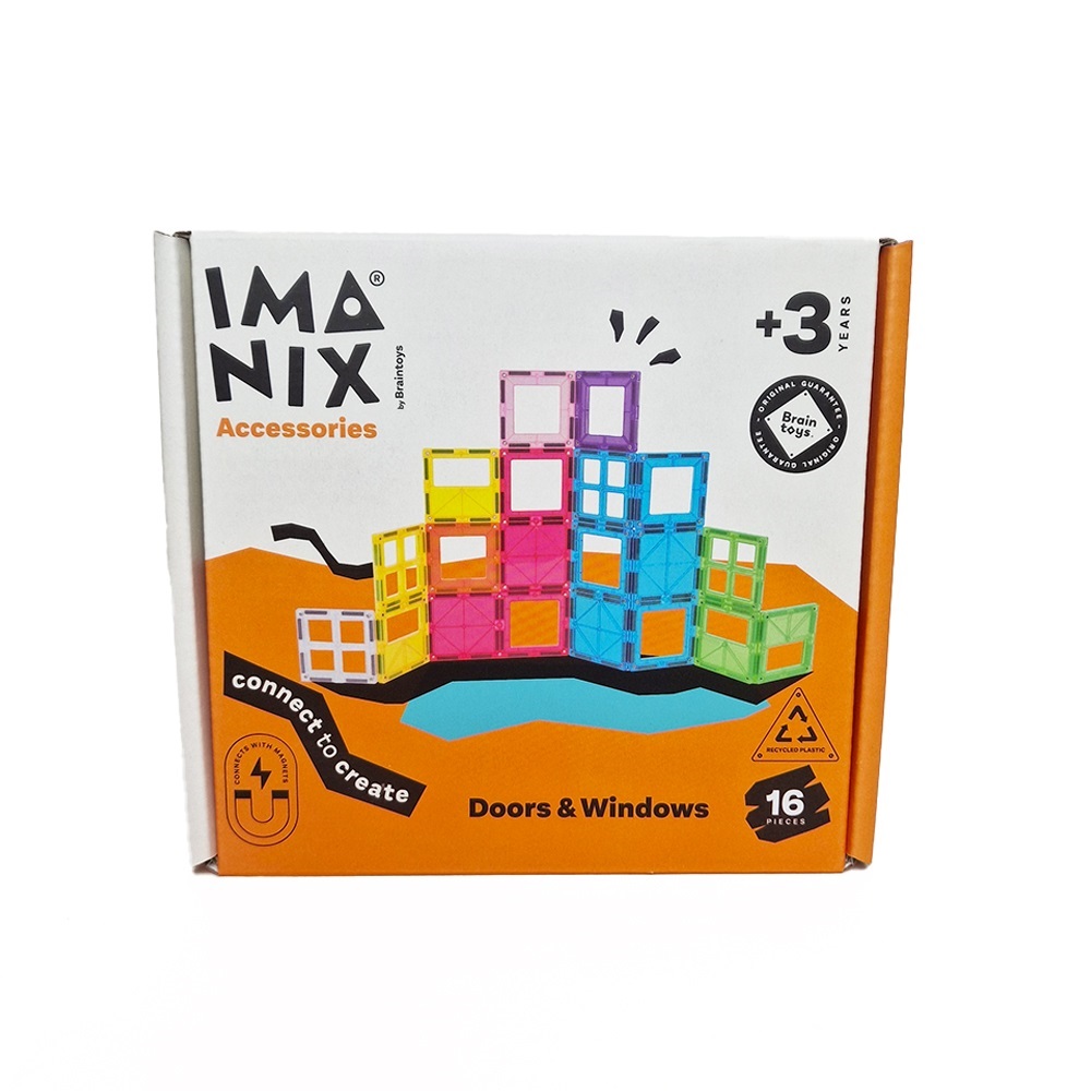 Imanix Μαγνητικό Παιχνίδι Κατασκευών "Πόρτες και Παράθυρα" 16 τμχ.
