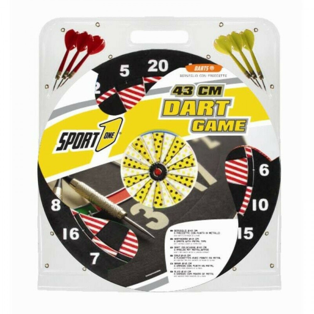 Sport1 Darts target diameter 43 cm complete with two sets of three arrows