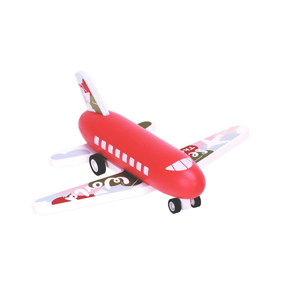 Zenit Ξύλινο αεροπλανάκι jumbo αυτοκούρδιστο P-Back κόκκινο