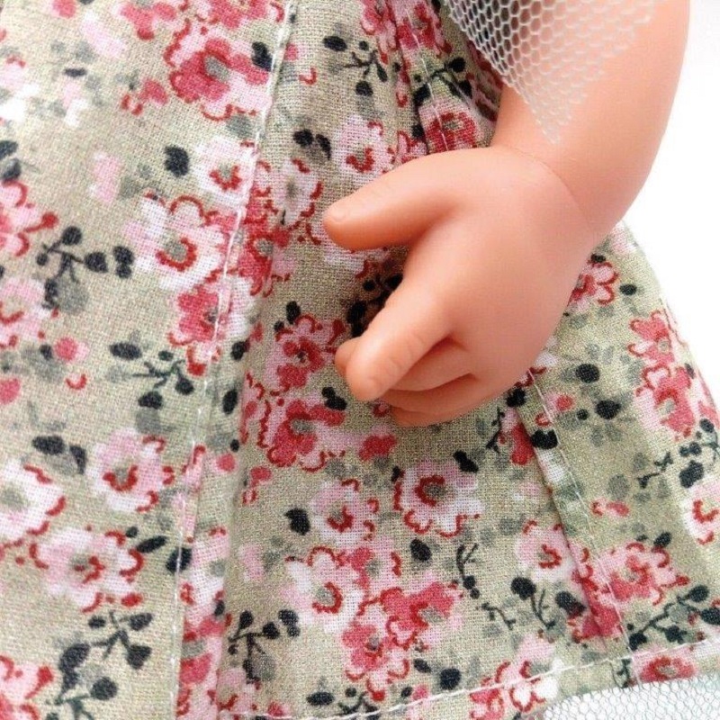 DNenes Κούκλα Βινυλίου Ξανθιά Φλοράλ φόρεμα με τούλι 34εκ.